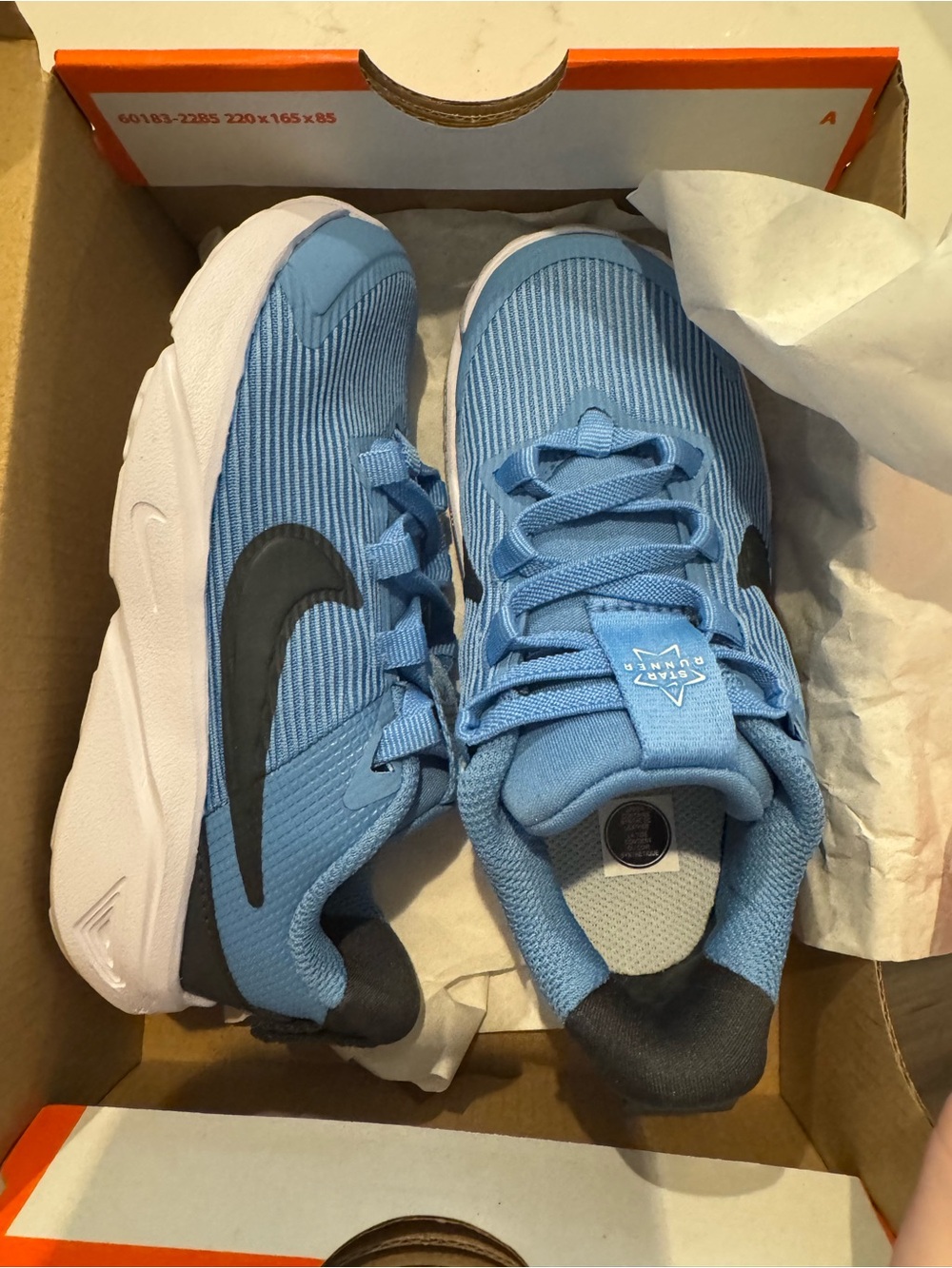 Nike Kids Light Blue Sneakers with Black Swoosh